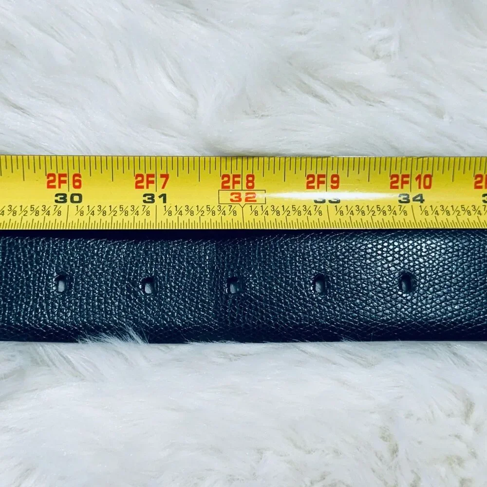 Ermenegildo Zegna Reversible Belt Palladium Black Smooth Textured Men’s Size 32
